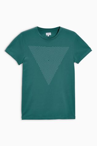 Teal Muscle Fit Graphic T-Shirt